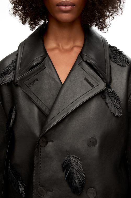negro chaquetón aullido en napa Loewe R8J8Z1107 mujer