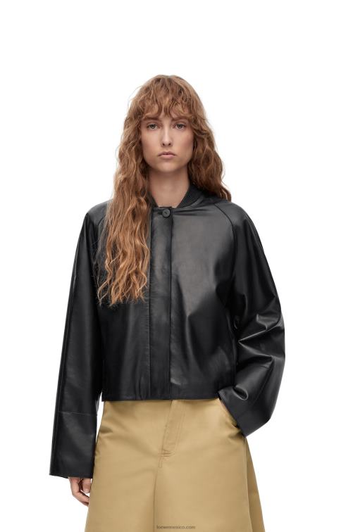 negro chaqueta con botones en napa Loewe R8J8Z1120 mujer