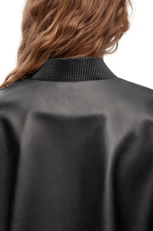 negro chaqueta con botones en napa Loewe R8J8Z1120 mujer