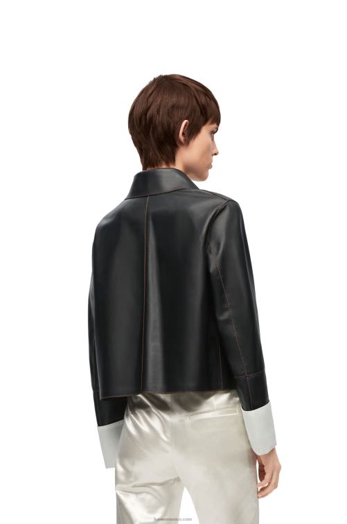 negro chaqueta vuelta de piel de cordero napa Loewe R8J8Z1134 mujer