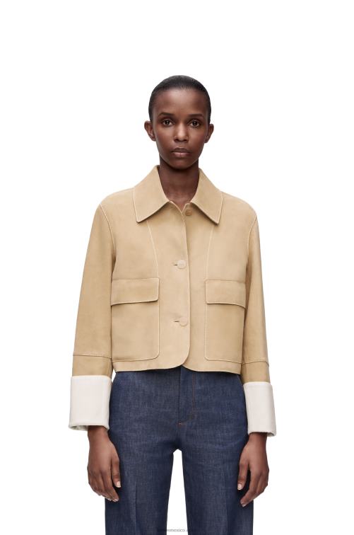 oro chaqueta con vuelta en ante Loewe R8J8Z1135 mujer