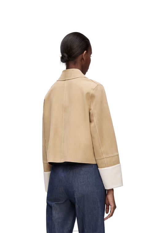 oro chaqueta con vuelta en ante Loewe R8J8Z1135 mujer