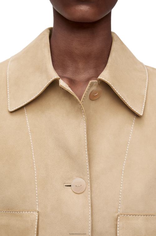 oro chaqueta con vuelta en ante Loewe R8J8Z1135 mujer