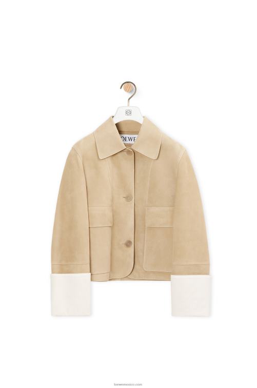 oro chaqueta con vuelta en ante Loewe R8J8Z1135 mujer