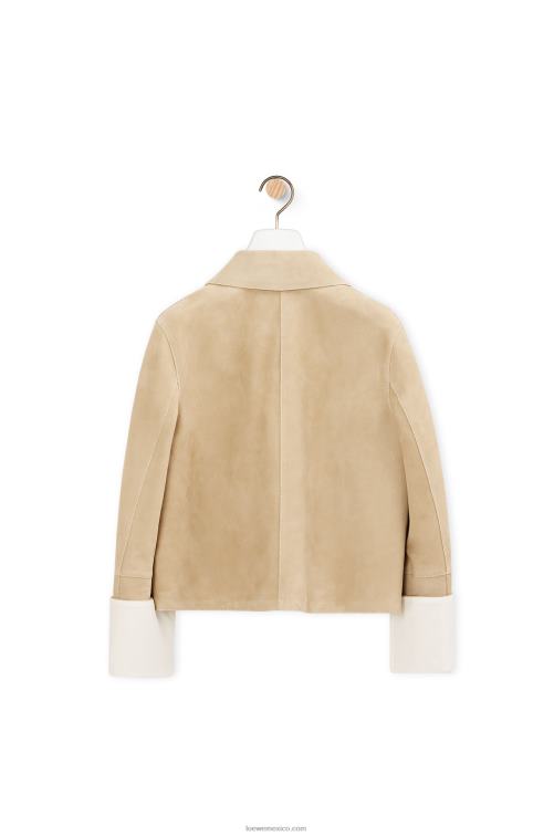 oro chaqueta con vuelta en ante Loewe R8J8Z1135 mujer