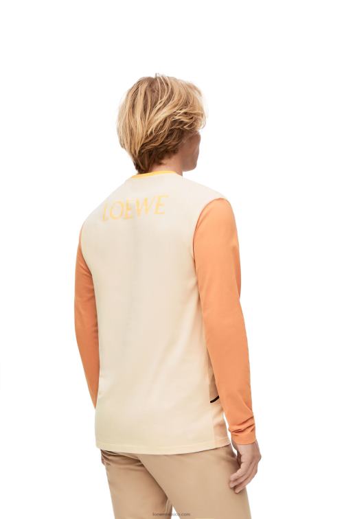 beige hen camiseta de manga larga de algodón Loewe R8J8Z836 mujer