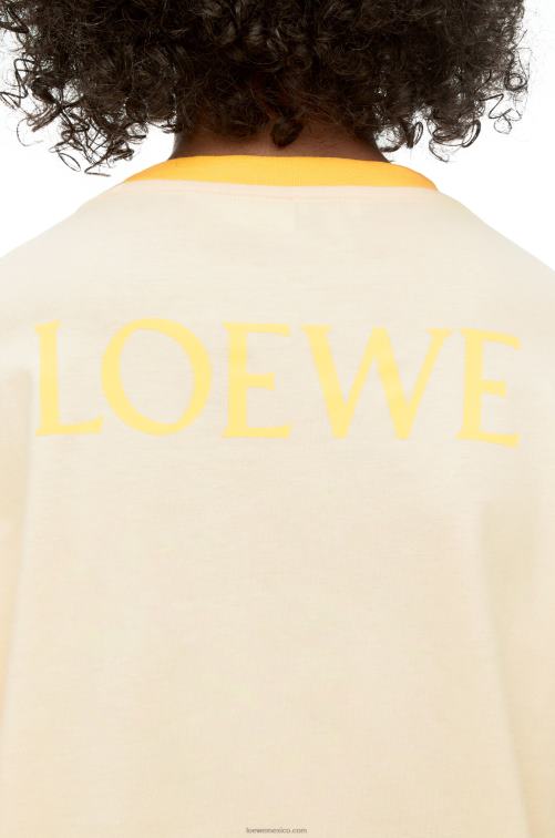 beige hen camiseta de manga larga de algodón Loewe R8J8Z836 mujer