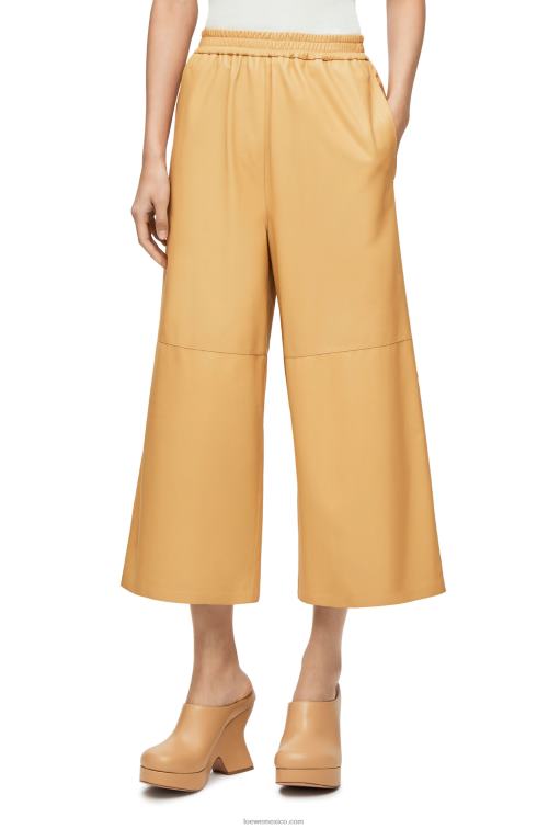 arena/mantequilla pantalones capri de napa Loewe R8J8Z1113 mujer