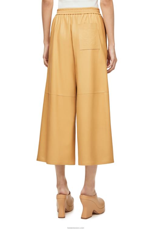 arena/mantequilla pantalones capri de napa Loewe R8J8Z1113 mujer