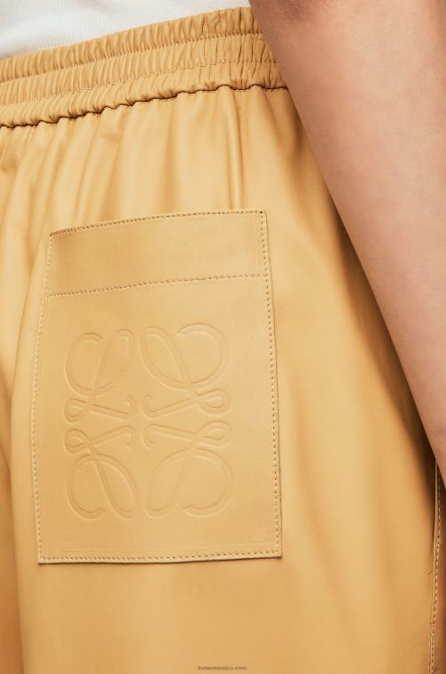 arena/mantequilla pantalones capri de napa Loewe R8J8Z1113 mujer