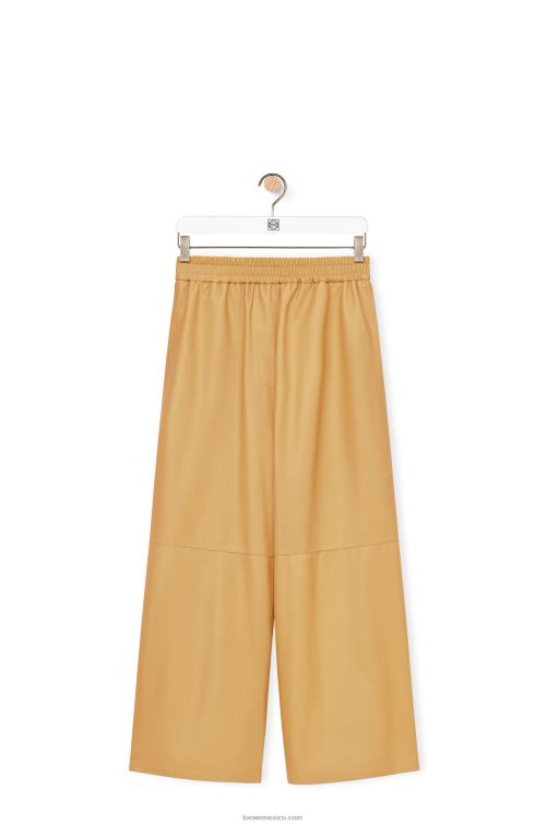arena/mantequilla pantalones capri de napa Loewe R8J8Z1113 mujer