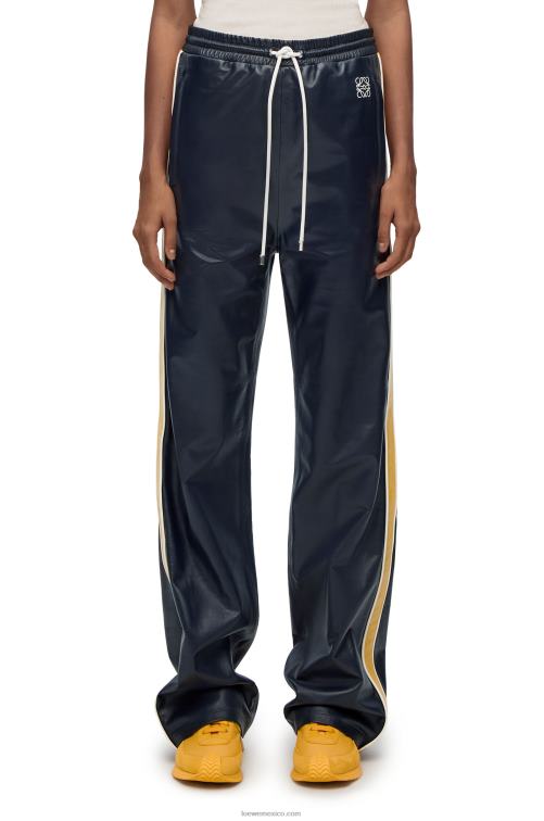 azul marino/amarillo pantalones de chándal en napa Loewe R8J8Z1118 mujer