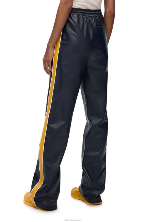 azul marino/amarillo pantalones de chándal en napa Loewe R8J8Z1118 mujer