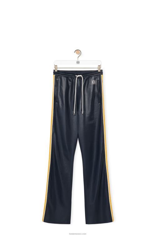 azul marino/amarillo pantalones de chándal en napa Loewe R8J8Z1118 mujer