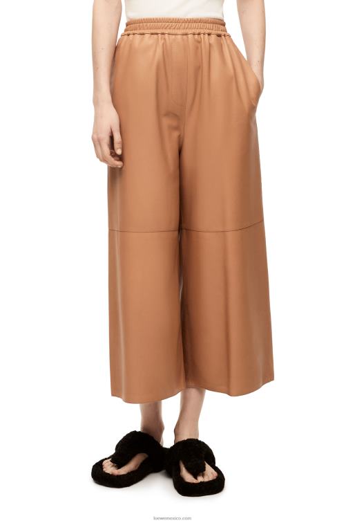 caramelo pantalones tobilleros de napa de cordero Loewe R8J8Z1144 mujer