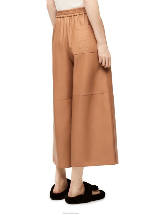 caramelo pantalones tobilleros de napa de cordero Loewe R8J8Z1144 mujer
