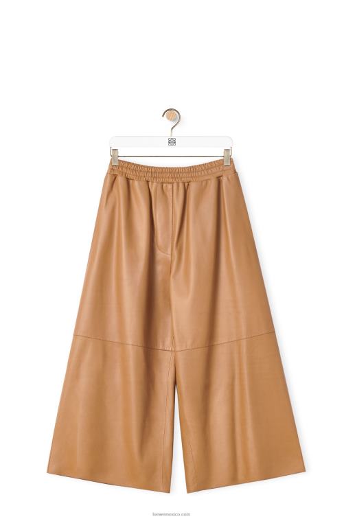 caramelo pantalones tobilleros de napa de cordero Loewe R8J8Z1144 mujer
