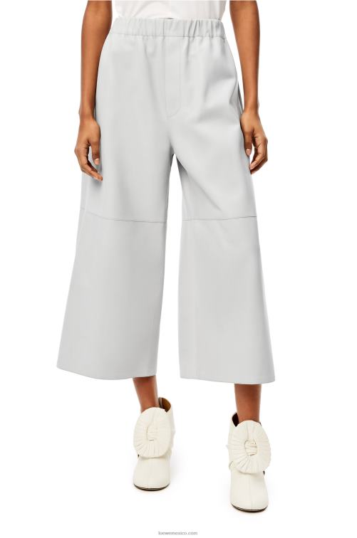 gris claro pantalones capri elásticos en napa Loewe R8J8Z1147 mujer