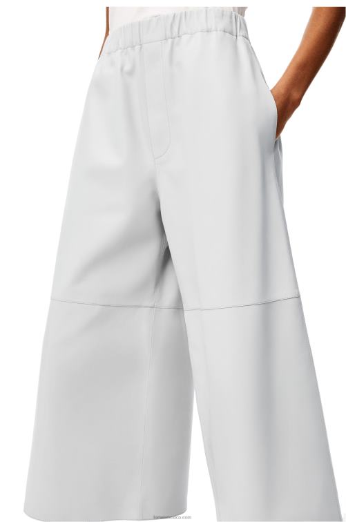 gris claro pantalones capri elásticos en napa Loewe R8J8Z1147 mujer