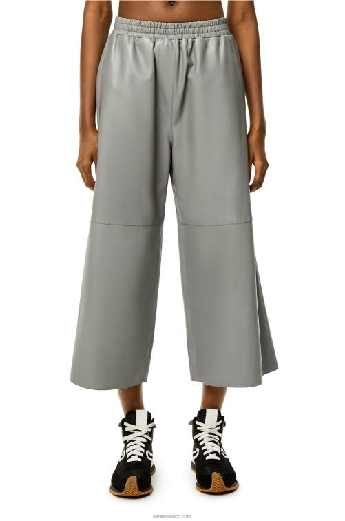 gris pantalones tobilleros de napa de cordero Loewe R8J8Z1143 mujer