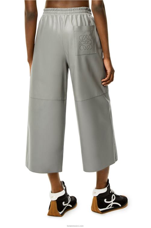 gris pantalones tobilleros de napa de cordero Loewe R8J8Z1143 mujer