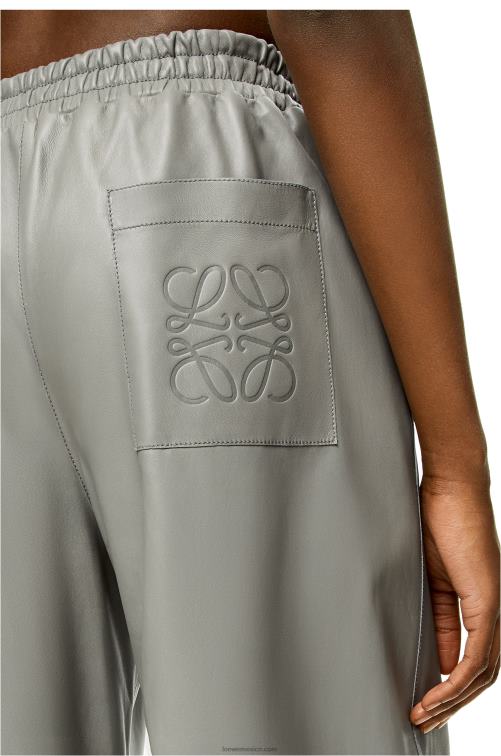 gris pantalones tobilleros de napa de cordero Loewe R8J8Z1143 mujer