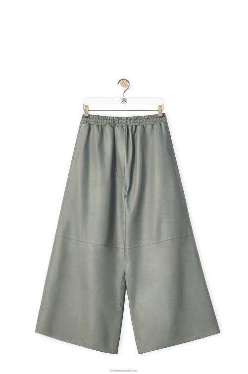 gris pantalones tobilleros de napa de cordero Loewe R8J8Z1143 mujer