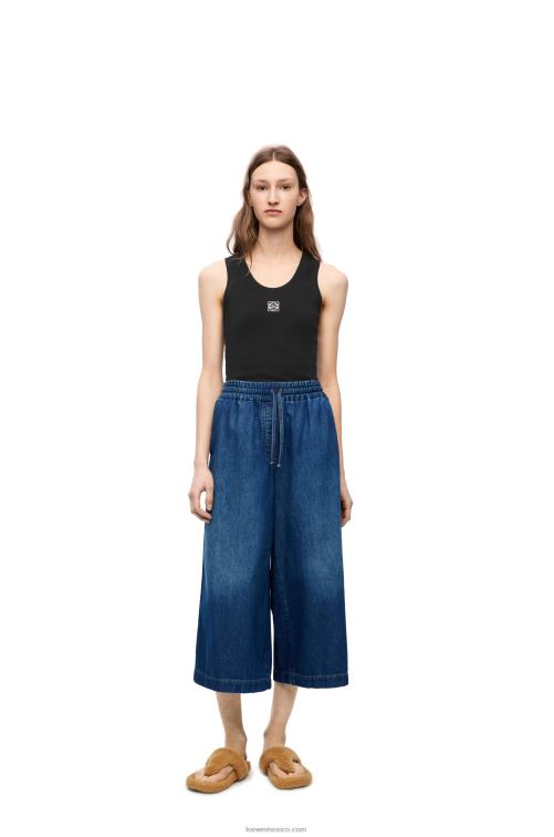 mezclilla lavada pantalones capri de mezclilla Loewe R8J8Z1194 mujer