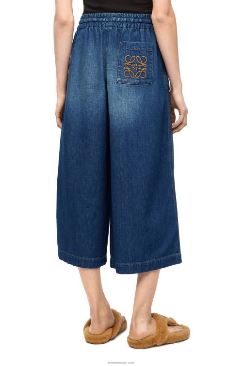 mezclilla lavada pantalones capri de mezclilla Loewe R8J8Z1194 mujer