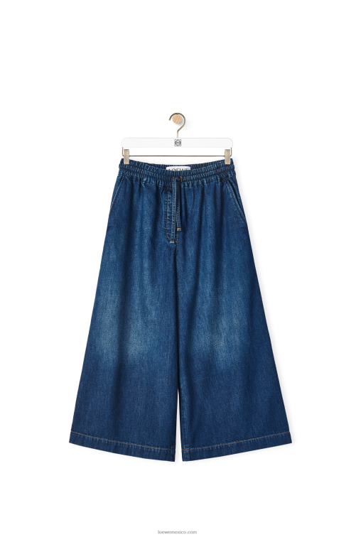 mezclilla lavada pantalones capri de mezclilla Loewe R8J8Z1194 mujer