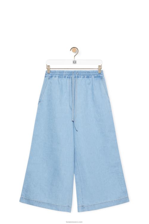 mezclilla ligera pantalones capri de mezclilla Loewe R8J8Z1182 mujer