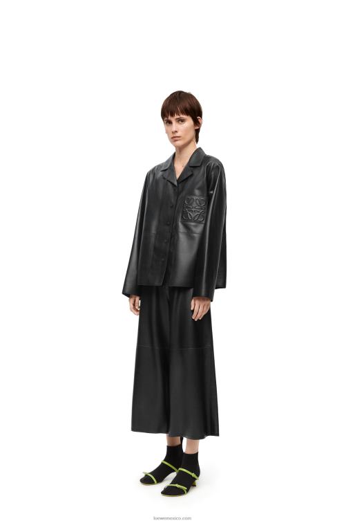 negro pantalones tobilleros de napa de cordero Loewe R8J8Z1141 mujer