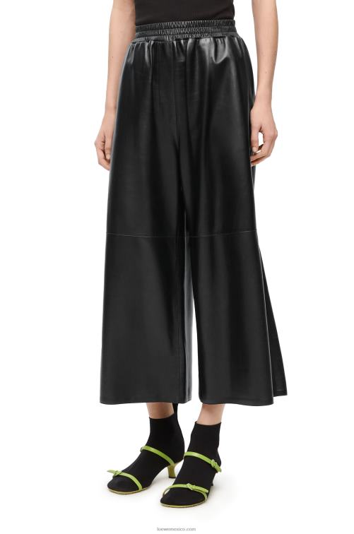 negro pantalones tobilleros de napa de cordero Loewe R8J8Z1141 mujer