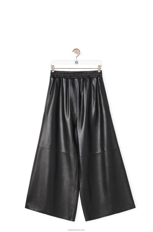 negro pantalones tobilleros de napa de cordero Loewe R8J8Z1141 mujer