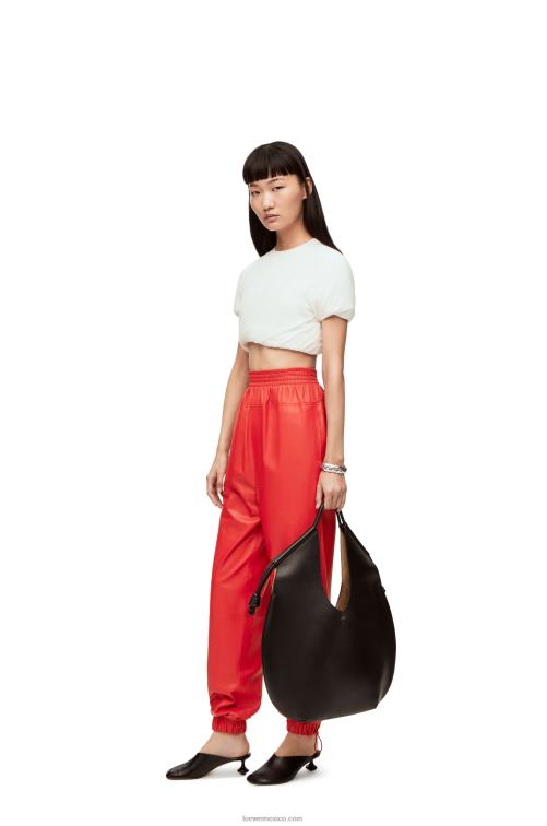 rojo pantalones elásticos en napa Loewe R8J8Z1108 mujer