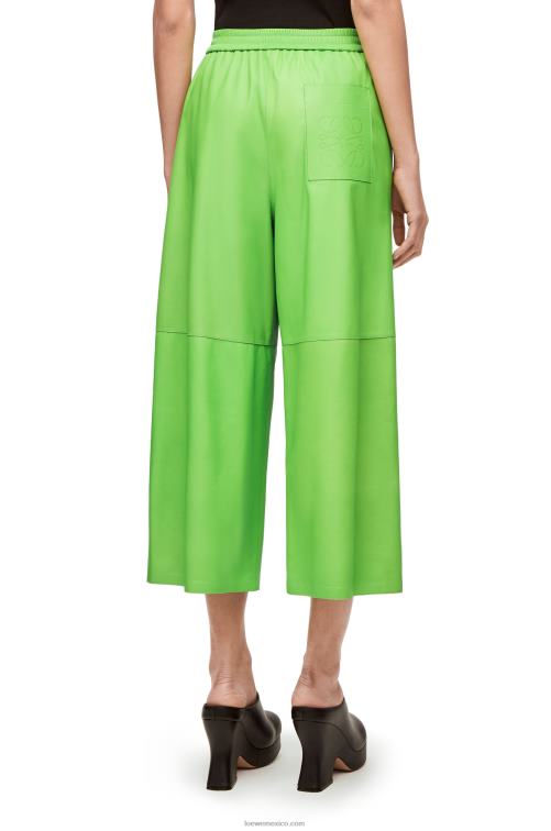 verde flúor pantalones capri de napa Loewe R8J8Z1111 mujer