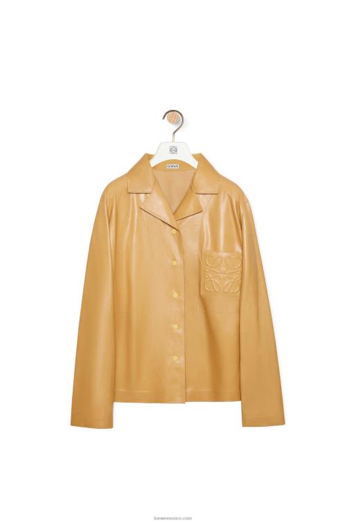 arena/mantequilla blusa de pijama de napa de cordero Loewe R8J8Z895 mujer