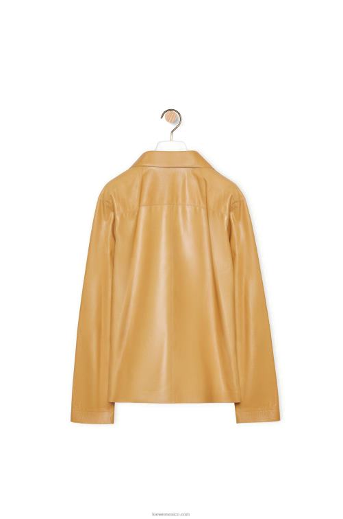 arena/mantequilla blusa de pijama de napa de cordero Loewe R8J8Z895 mujer