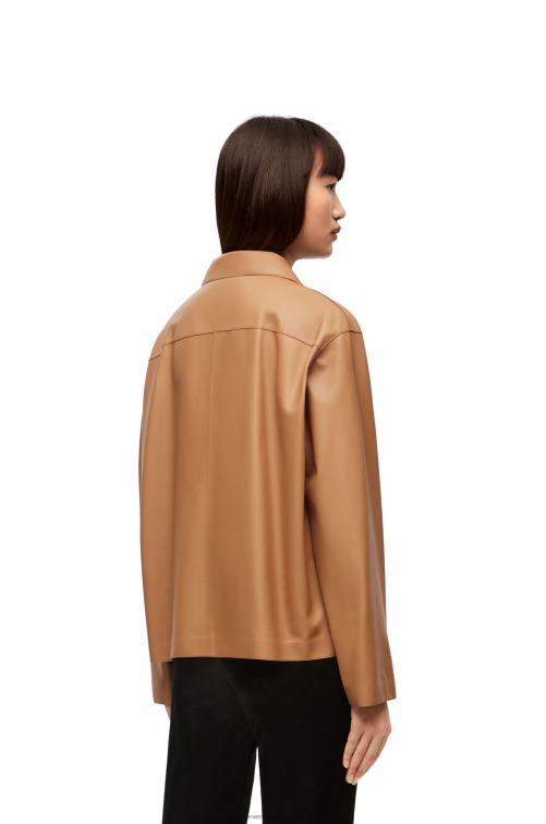 caramelo blusa de pijama de napa de cordero Loewe R8J8Z932 mujer