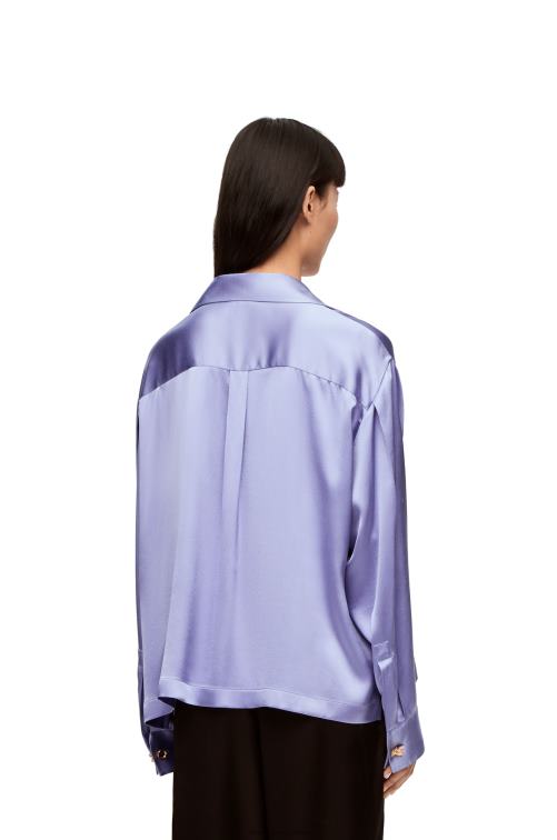 lila blusa de pijama en seda Loewe R8J8Z880 mujer