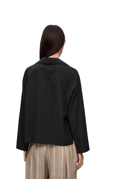 negro blusa de pijama con anagrama en seda Loewe R8J8Z912 mujer
