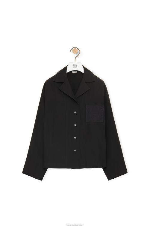 negro blusa de pijama con anagrama en seda Loewe R8J8Z912 mujer
