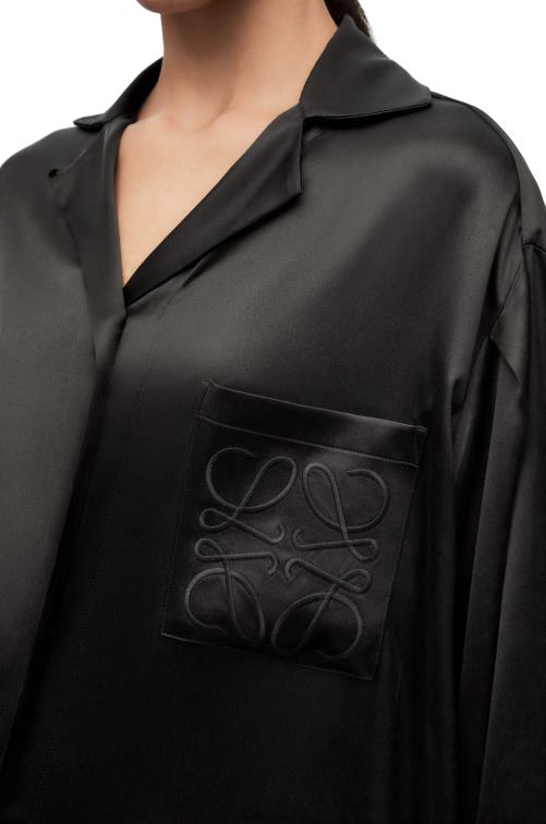 negro blusa de pijama en seda Loewe R8J8Z886 mujer