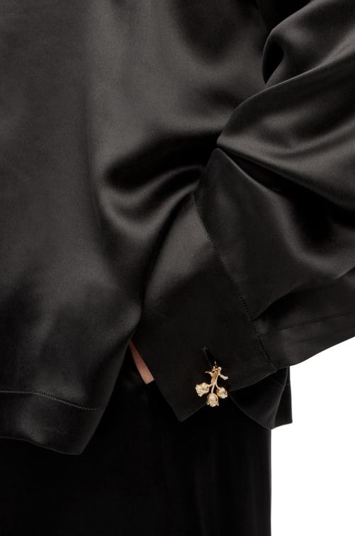 negro blusa de pijama en seda Loewe R8J8Z886 mujer