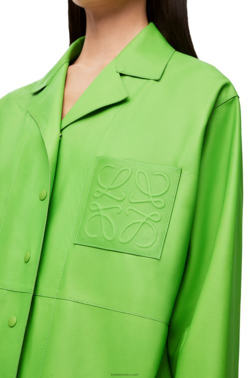 verde flúor blusa de pijama con anagrama en napa Loewe R8J8Z884 mujer