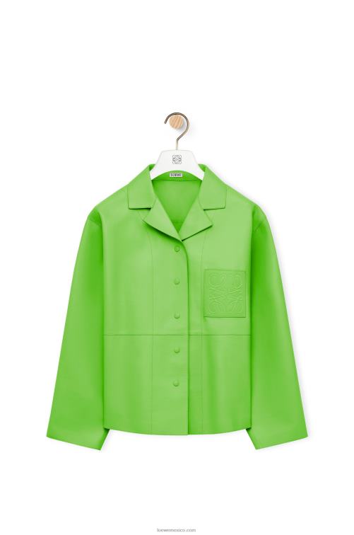 verde flúor blusa de pijama con anagrama en napa Loewe R8J8Z884 mujer