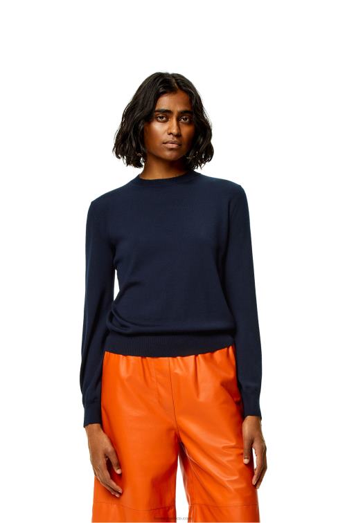 Azul marino jersey con anagrama de cachemir Loewe R8J8Z1014 mujer