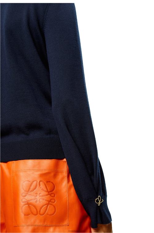 Azul marino jersey con anagrama de cachemir Loewe R8J8Z1014 mujer