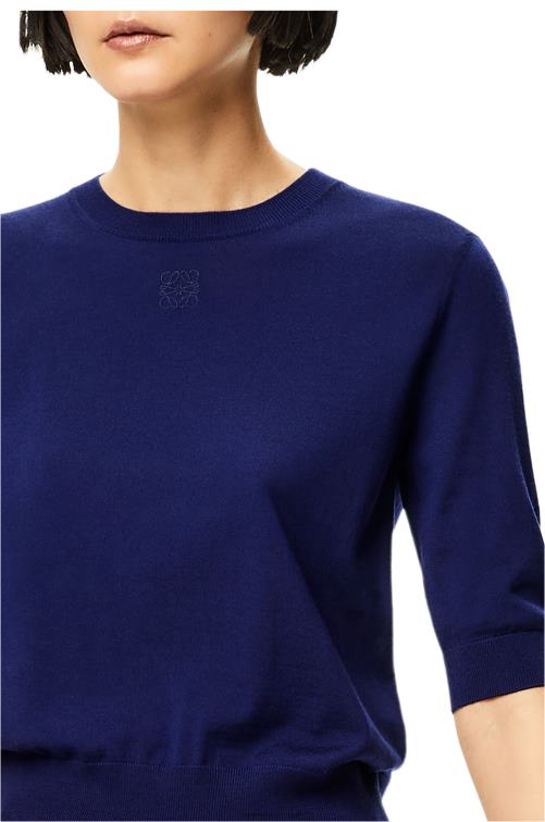 Azul marino jersey con anagrama de lana Loewe R8J8Z1012 mujer