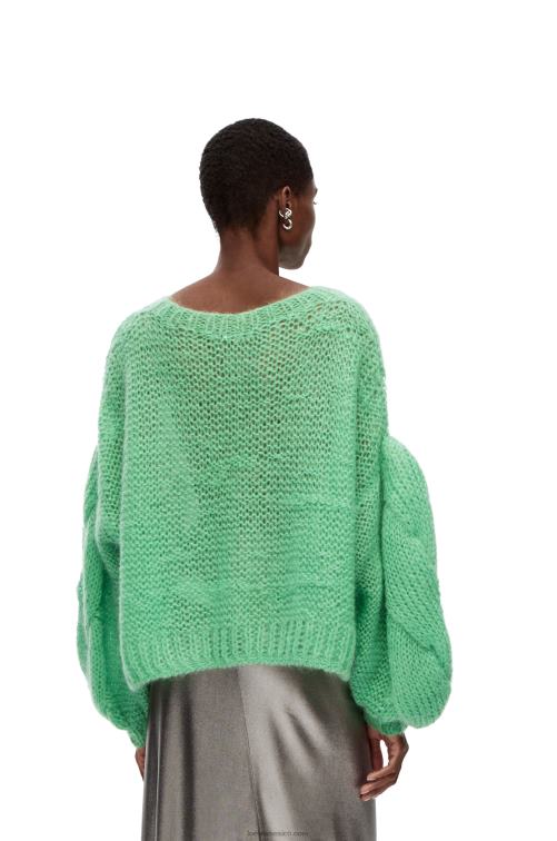 agua verde jersey con anagrama de mohair Loewe R8J8Z966 mujer